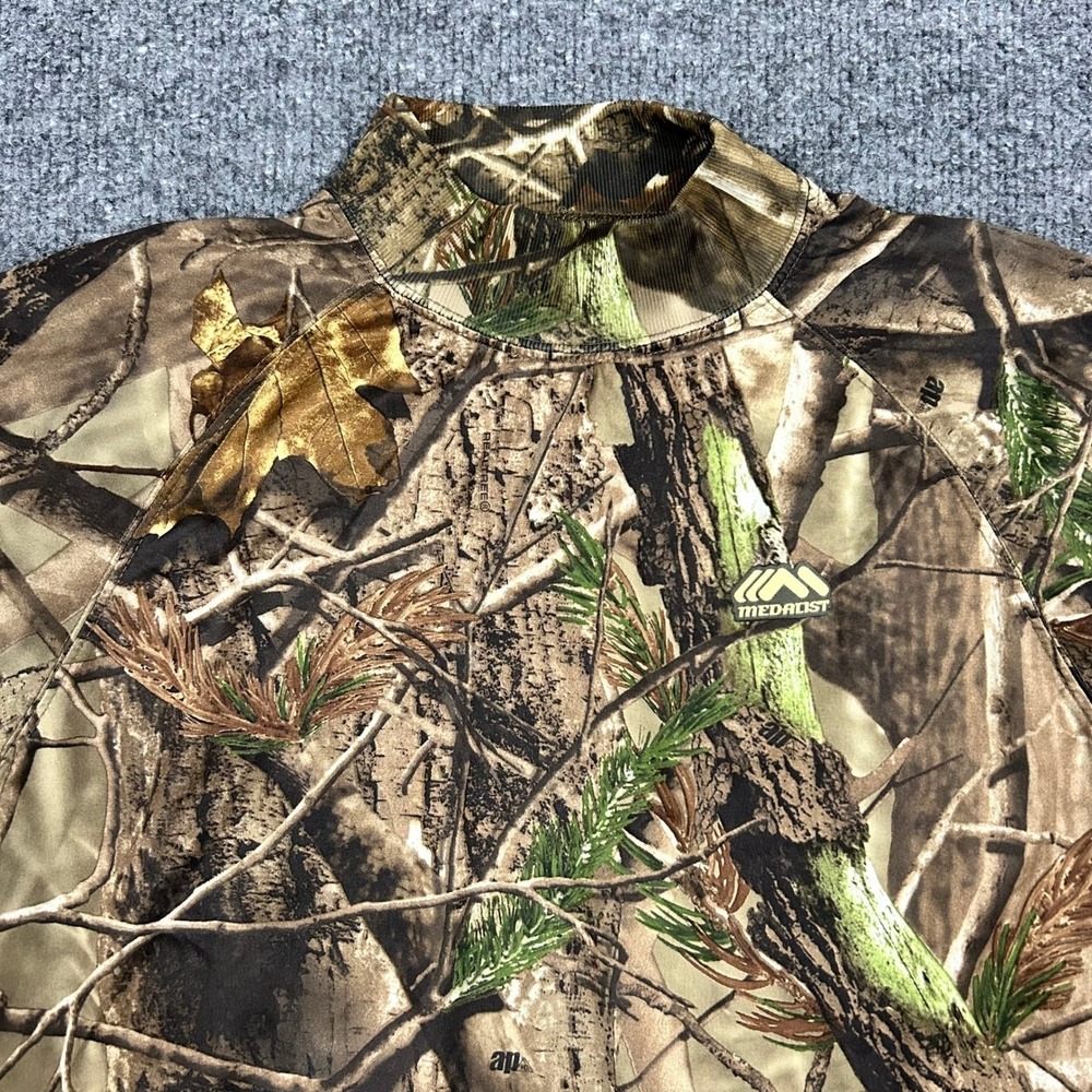 Medalist Shirt Womens LG Brown Realtree AP Camo Mock Neck Long Sleeve Base Layer - Picture 2 of 7